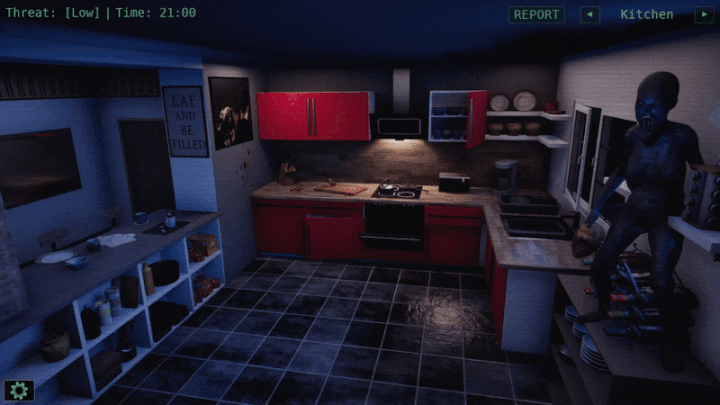 Animated clip of a Ghoul anomaly breathing in the kitchen